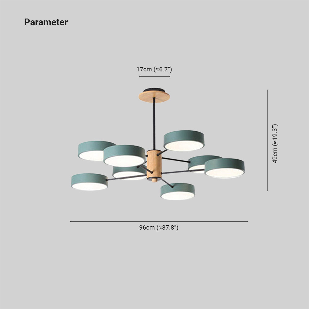 Arisha Modern Kronleuchter Geometrische Wohnzimmer, Metall Holz, 3 Farben