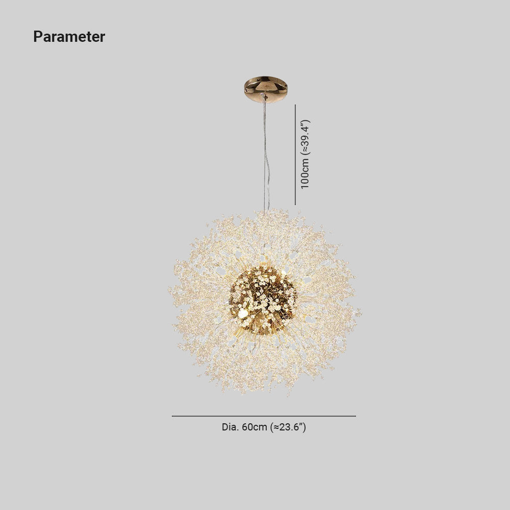 Arisha Modern Löwenzahn Pendelleuchte Golden/Chrom, Esszimmr, Metall