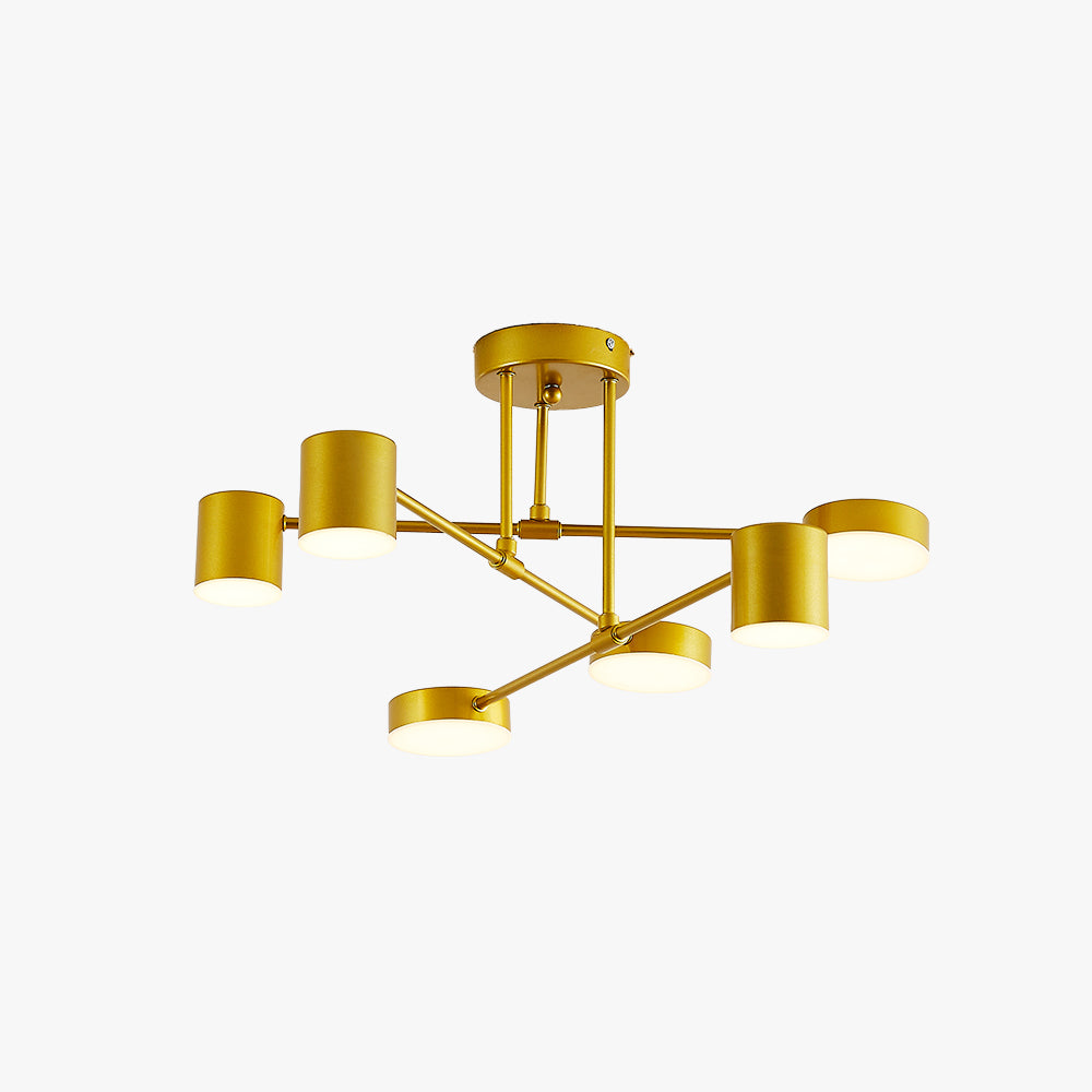 Arisha Deckenleuchte Kreis-Design Modern, Schwarz/Weiß/Gold, Wohnzimmer, Metall
