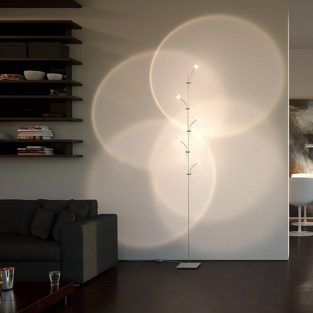 Receiv Stehleuchte Edelstahl minimalistisch klassisch für Wohnzimmer | Cielum