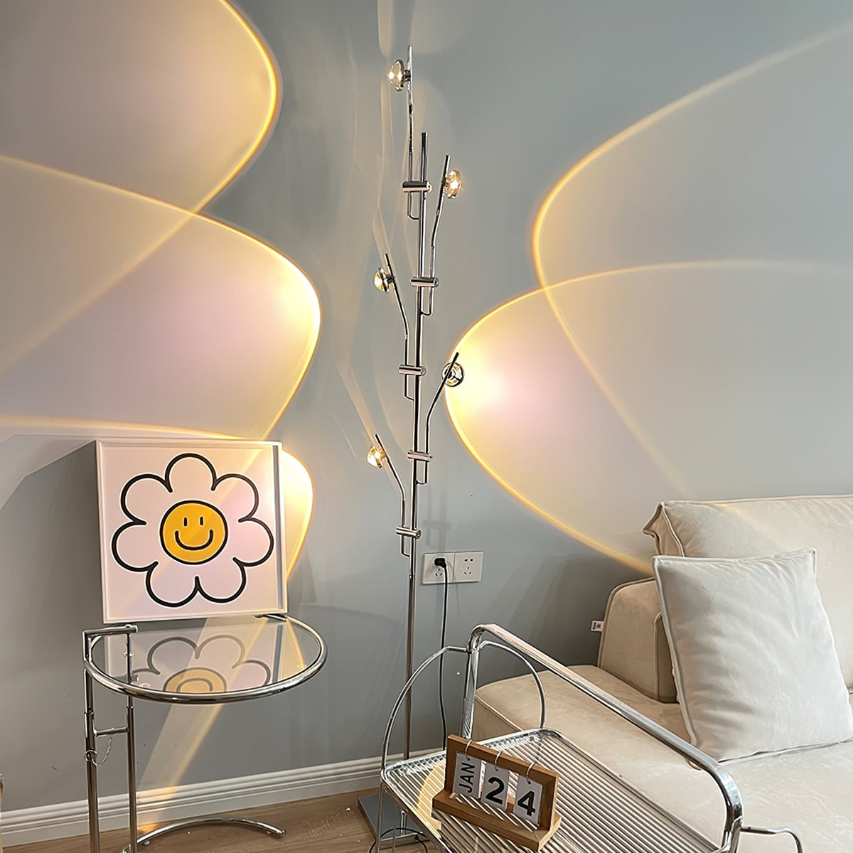 Receiv Stehleuchte Edelstahl minimalistisch klassisch für Wohnzimmer | Cielum