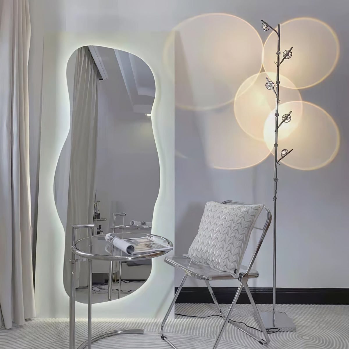 Receiv Stehleuchte Edelstahl minimalistisch klassisch für Wohnzimmer | Cielum