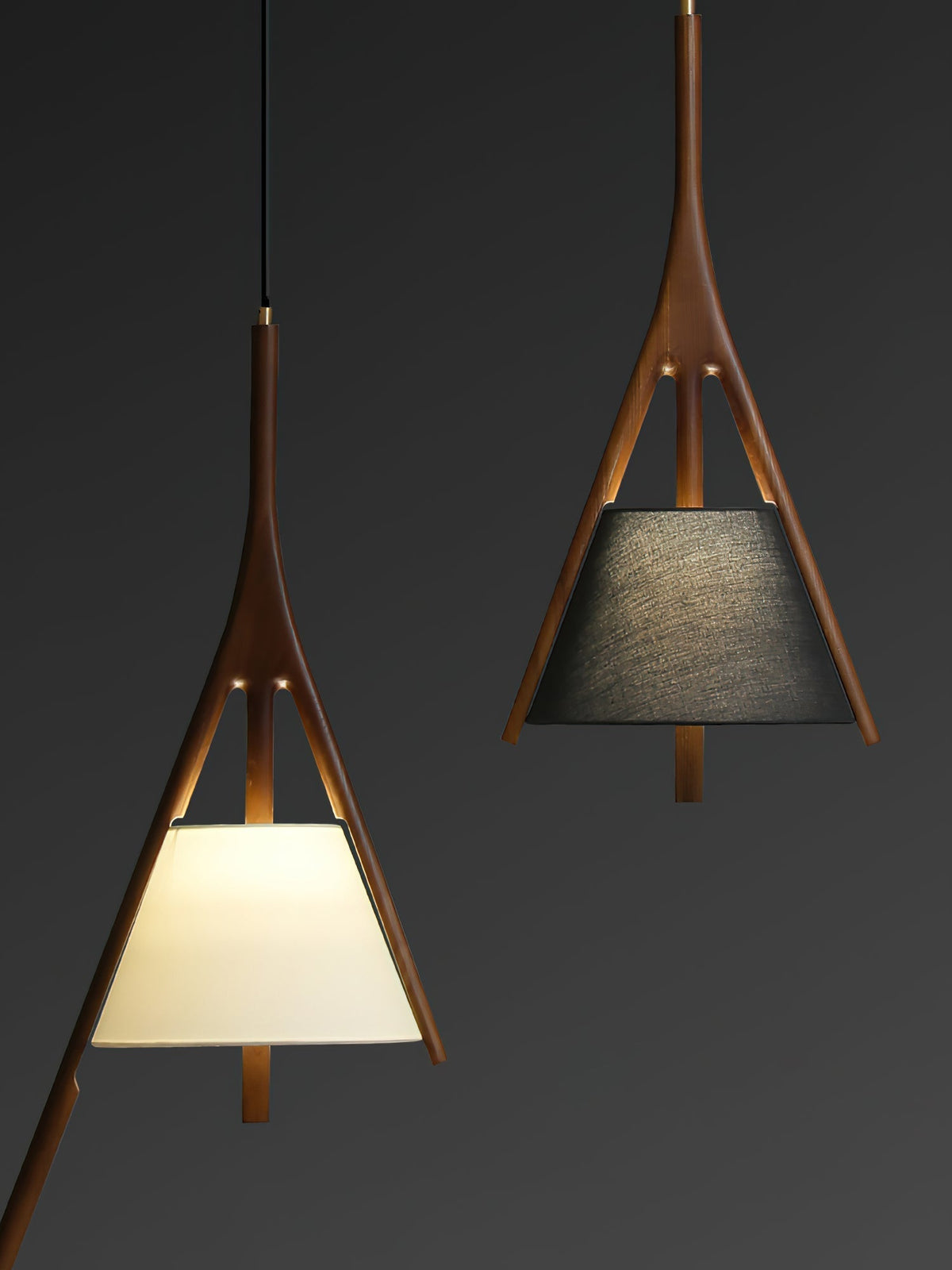 Zovenarae dreieckige Holz-Pendelleuchte