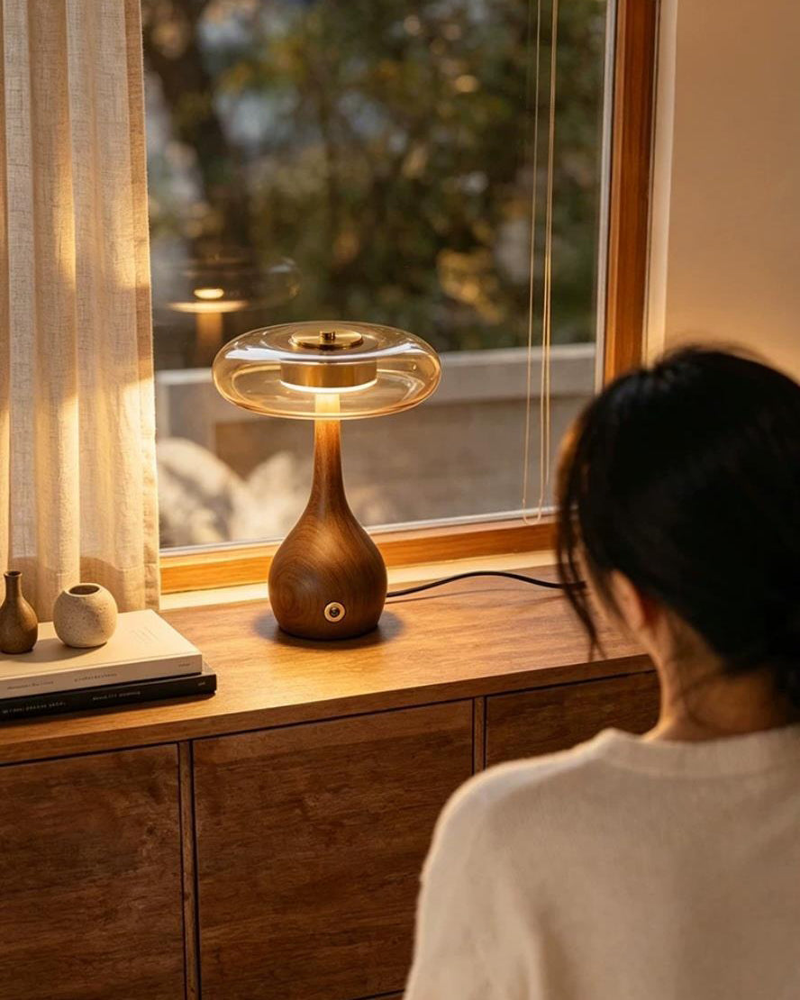 Terianise Tischleuchte Pilz Rand zeitgenössisch Schlafzimmer | Cielum