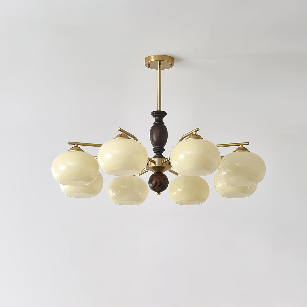Elverora Kronleuchter aus Walnuss in Beige & Walnussfarbe