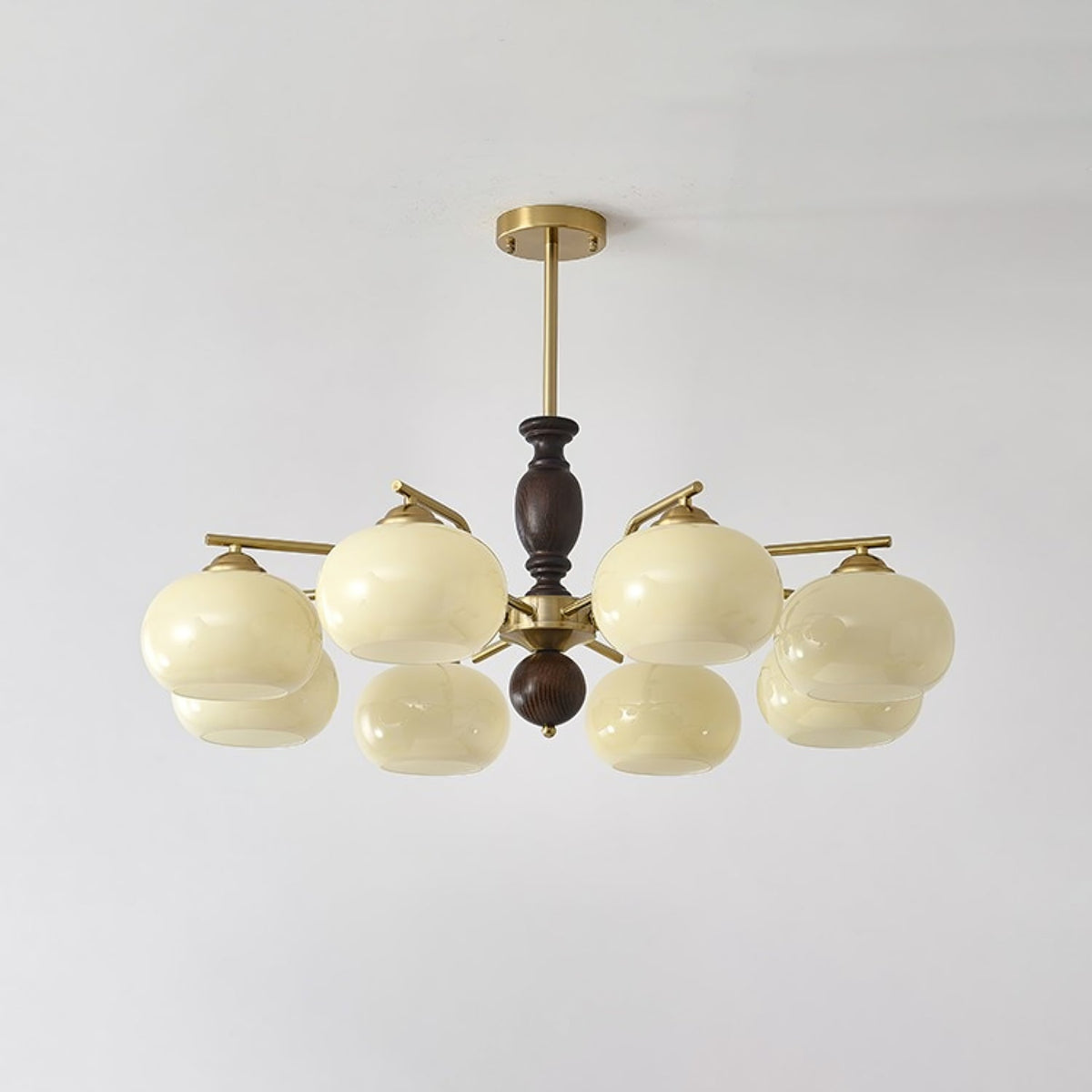 Elverora Kronleuchter aus Walnuss in Beige & Walnussfarbe