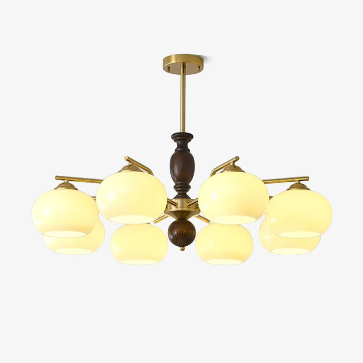 Elverora Kronleuchter aus Walnuss in Beige & Walnussfarbe