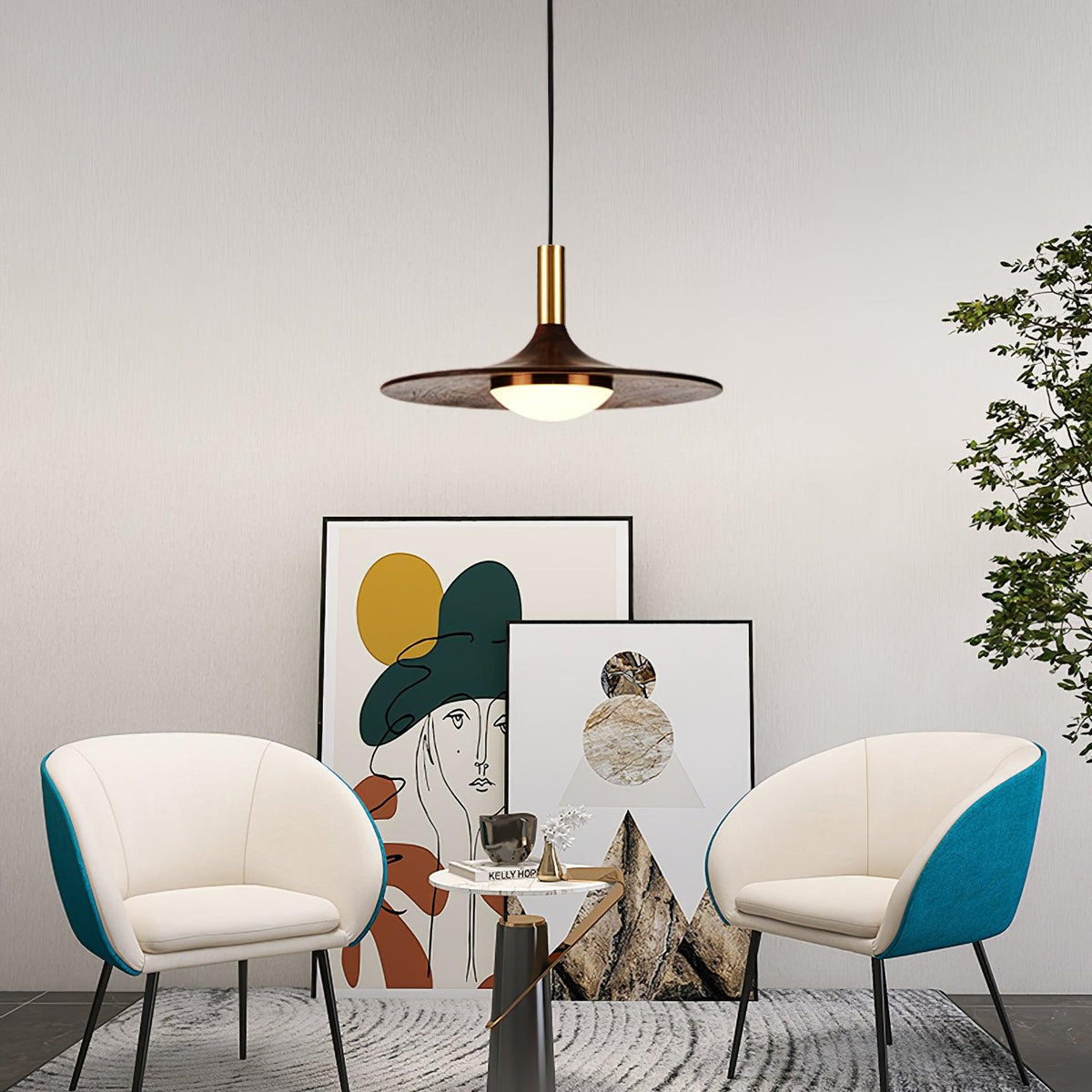 Blythe moderne Pendelleuchte aus Holz