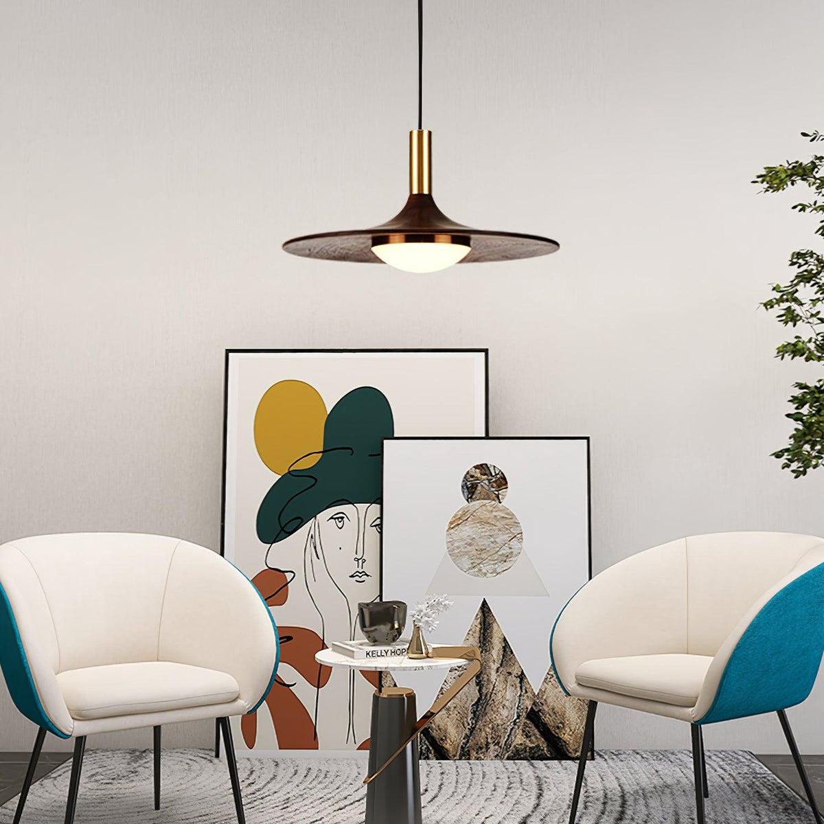 Blythe moderne Pendelleuchte aus Holz