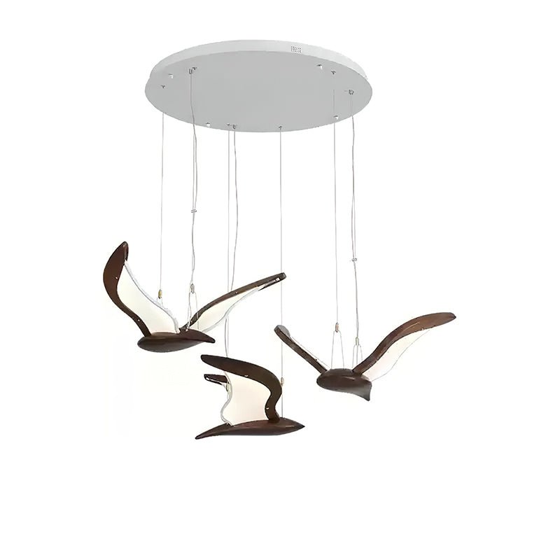 Aldiira Kronleuchter Vogelgestalt Holzskulptural