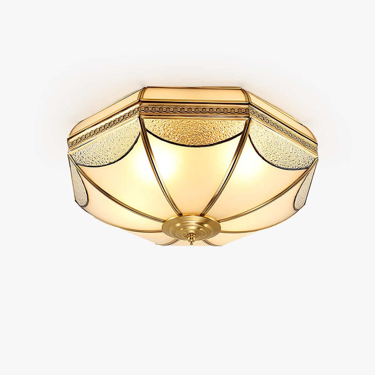 Ellaeara Deckenleuchte Kuppelform Messing Glas Lagerhausstil