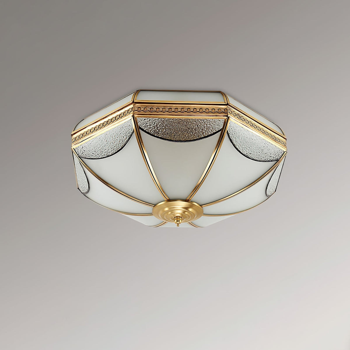 Ellaeara Deckenleuchte Kuppelform Messing Glas Lagerhausstil