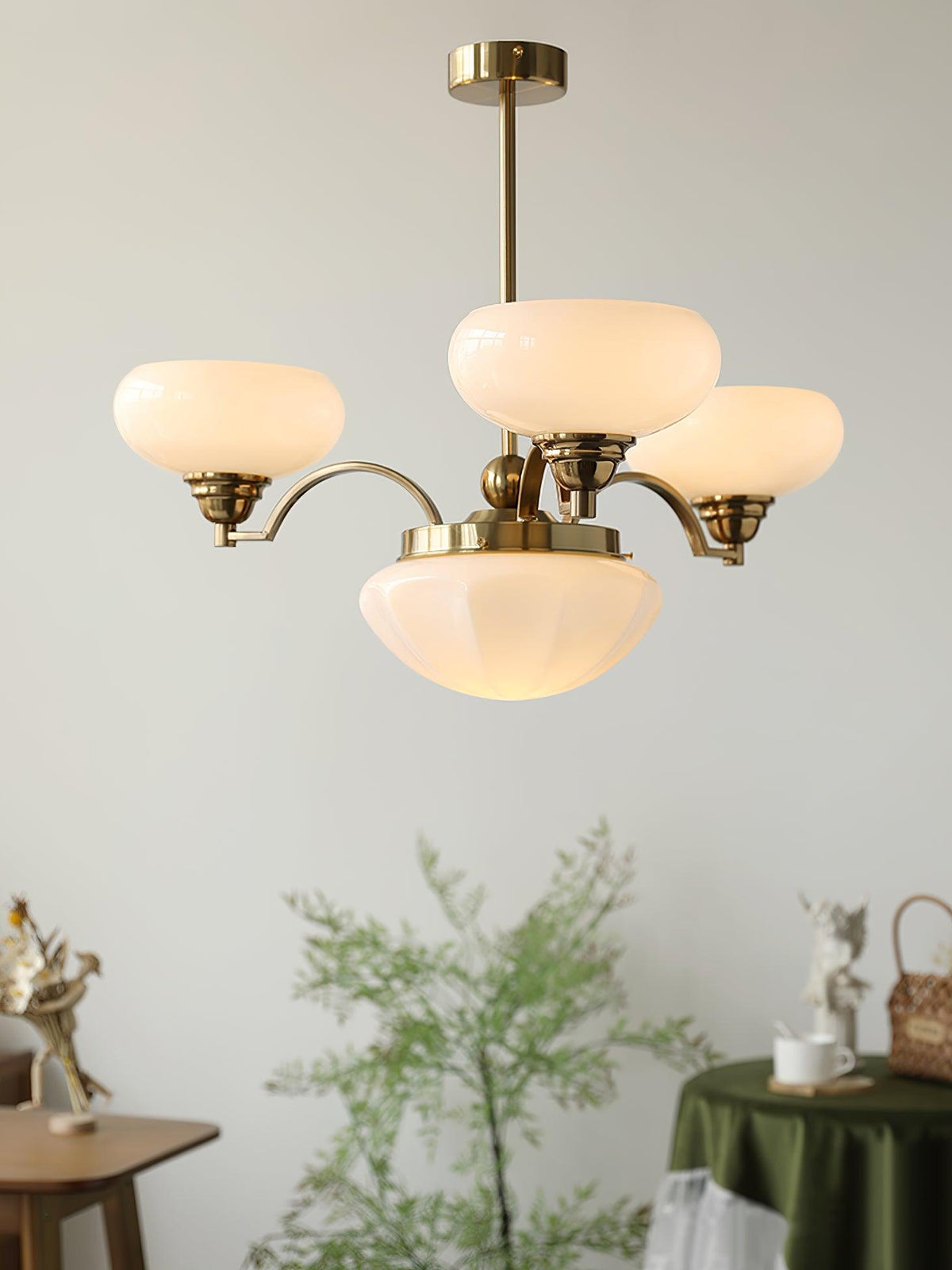 Veliniel Kronleuchter Warre Satin Nickel Glas Eisen