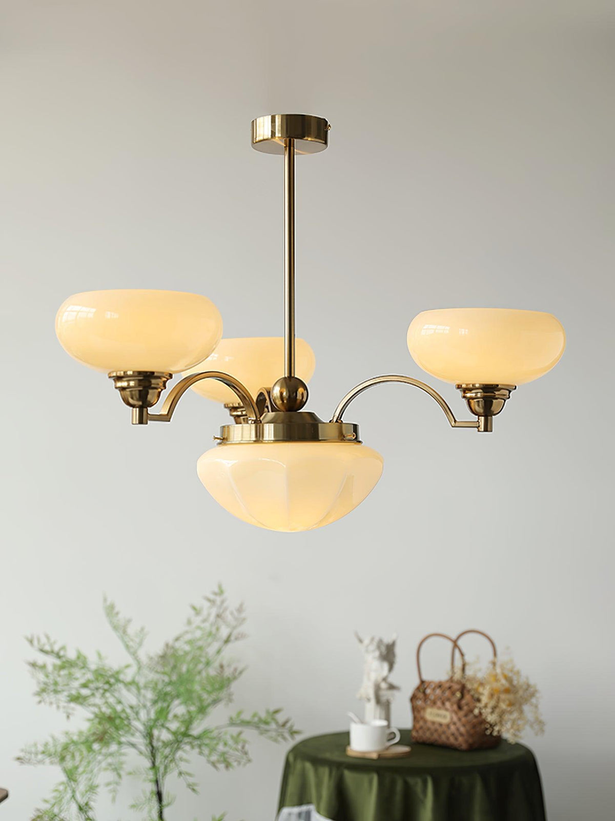 Veliniel Kronleuchter Warre Satin Nickel Glas Eisen