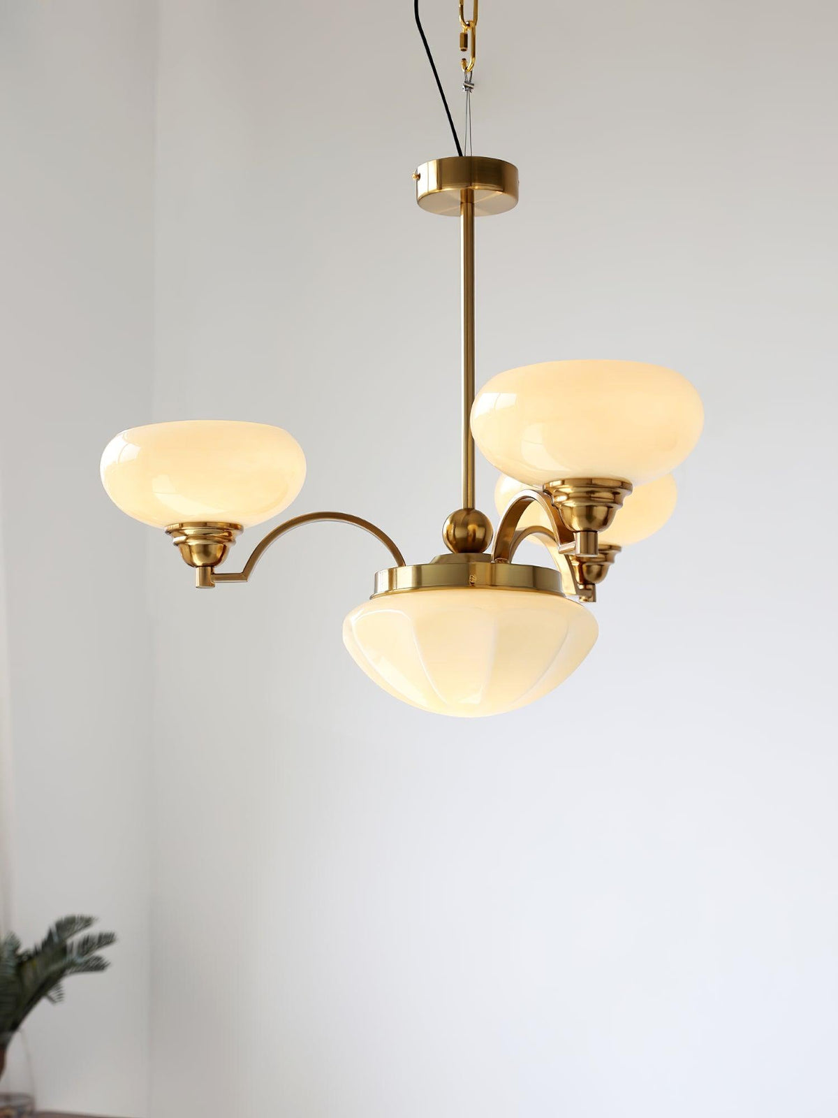 Veliniel Kronleuchter Warre Satin Nickel Glas Eisen