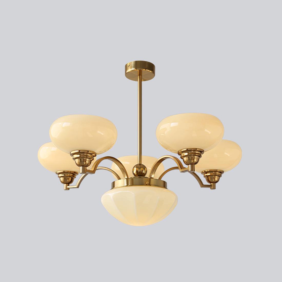Veliniel Kronleuchter Warre Satin Nickel Glas Eisen