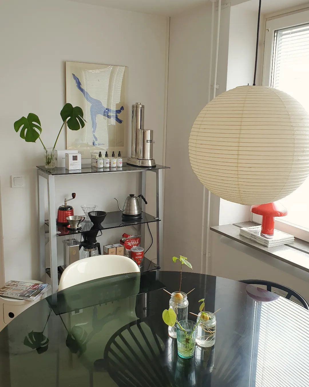 Lunerelle Pendelleuchte aus Papier für Wohnzimmer