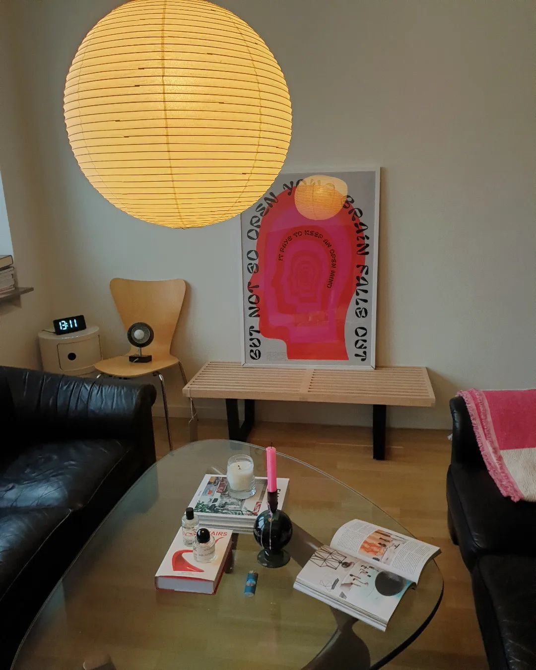 Lunerelle Pendelleuchte aus Papier für Wohnzimmer