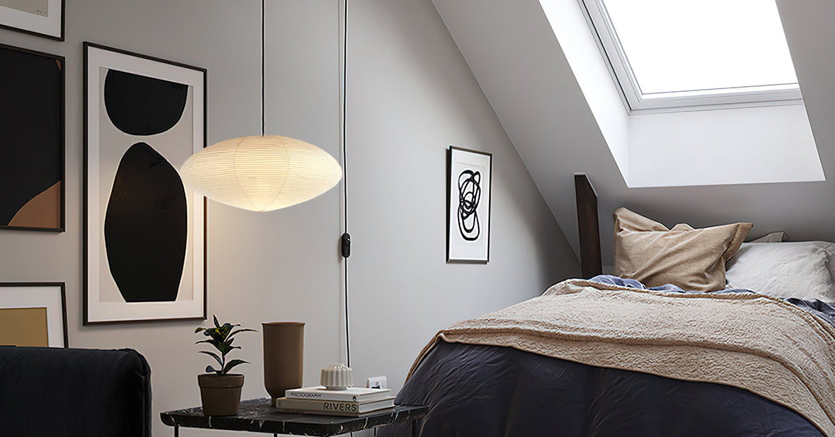 Piaiviella Pendelleuchte aus Washi-Papier für Wohnzimmer