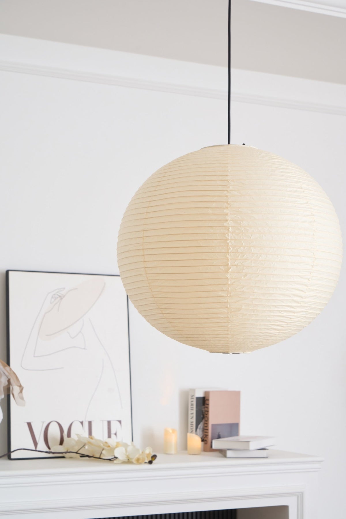 Lunerelle Pendelleuchte aus Papier für Wohnzimmer