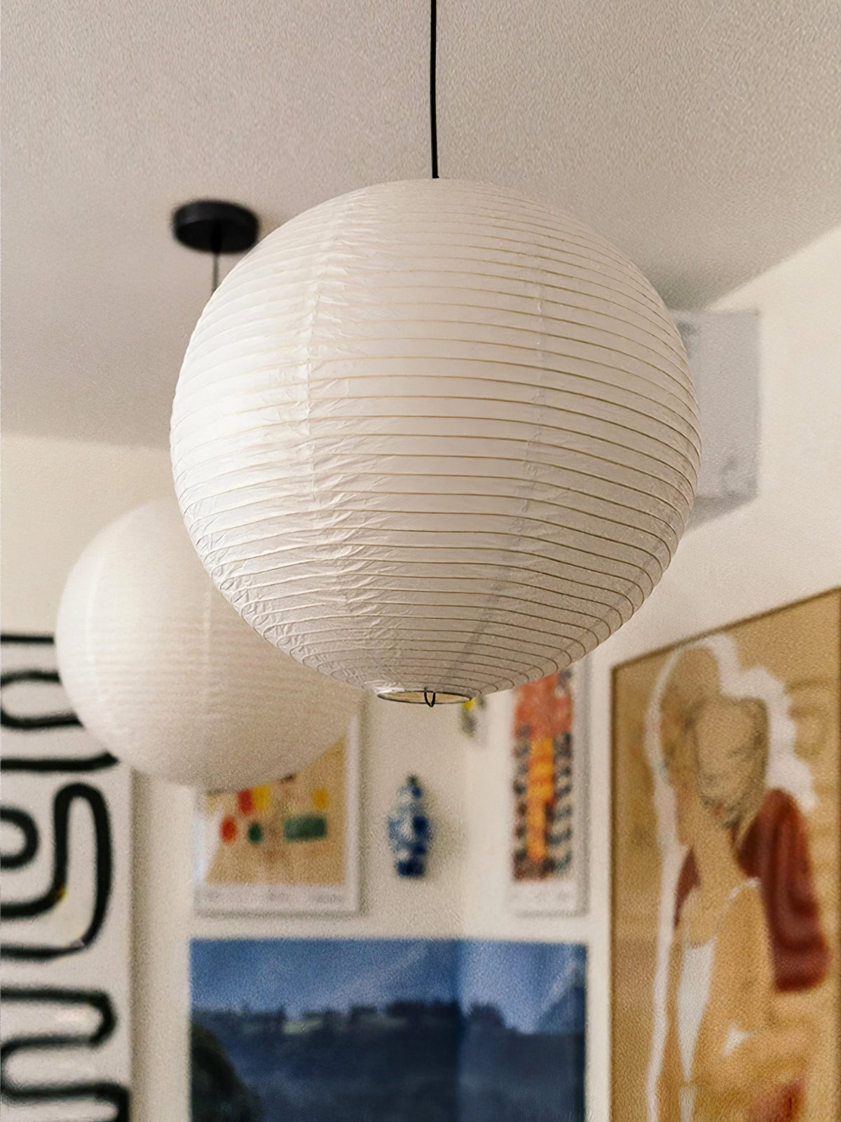 Lunerelle Pendelleuchte aus Papier für Wohnzimmer