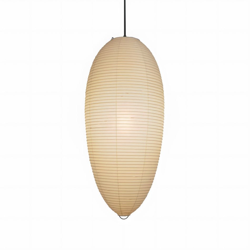 Myraean zeitgenössische minimalistische Wabi-Sabi-Pendelleuchte aus Papier in Kirschbaumoptik