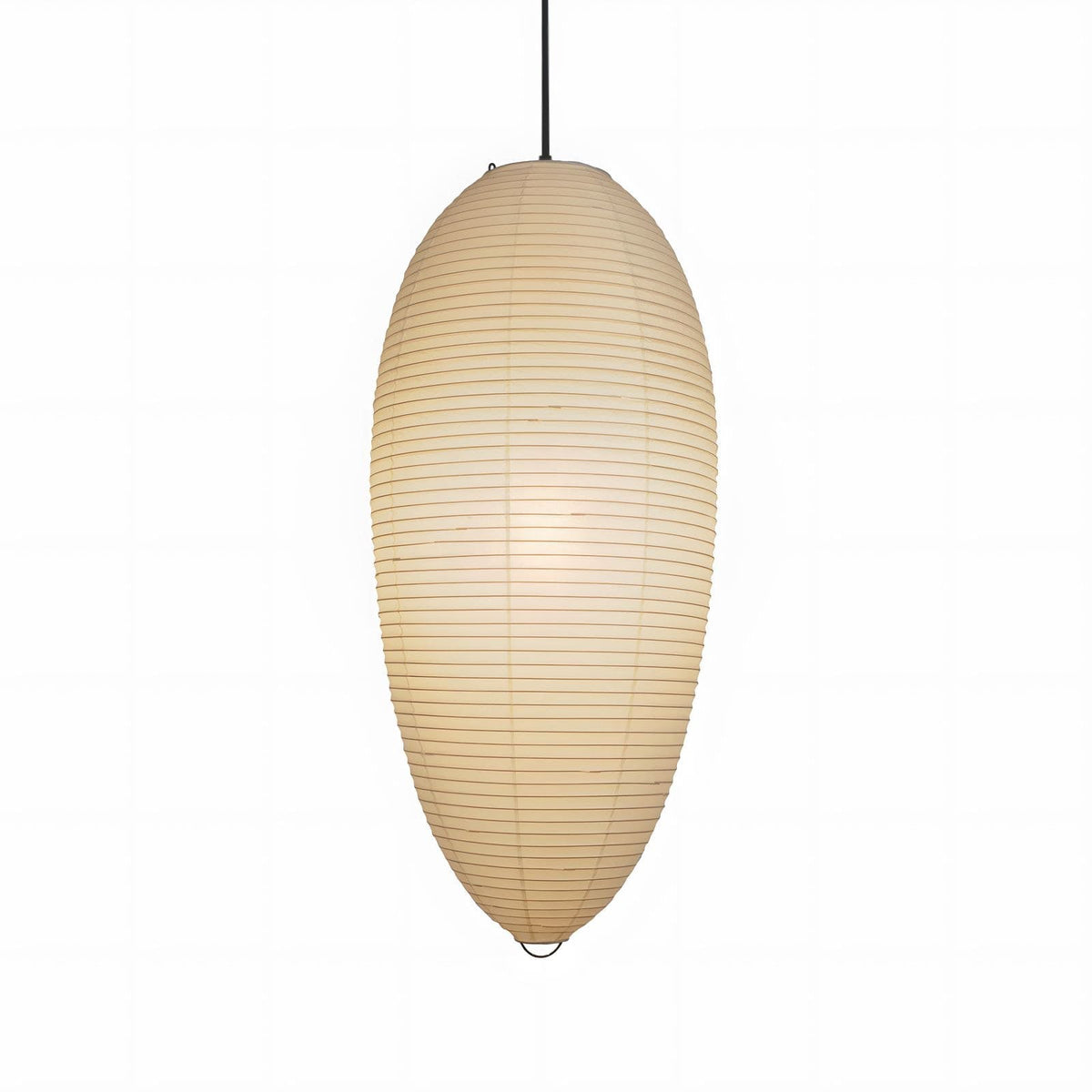 Myraean zeitgenössische minimalistische Wabi-Sabi-Pendelleuchte aus Papier in Kirschbaumoptik