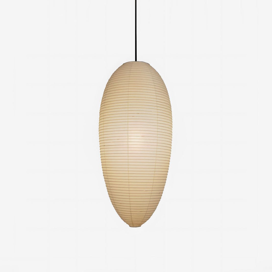Myraean zeitgenössische minimalistische Wabi-Sabi-Pendelleuchte aus Papier in Kirschbaumoptik