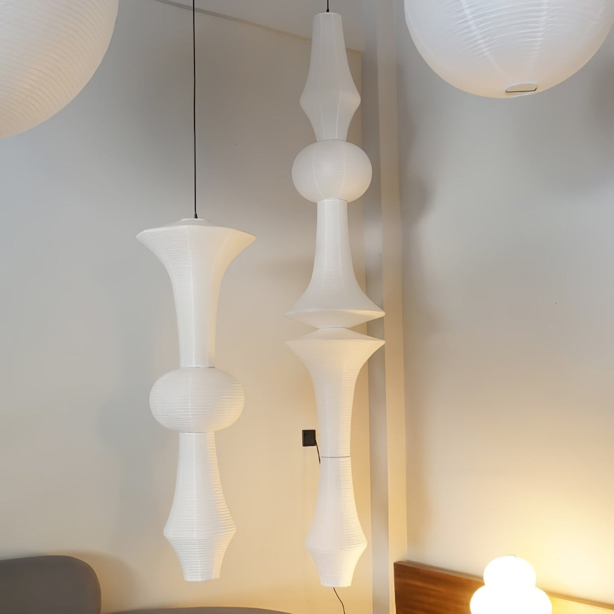Lunirena Pendelleuchte Washi-Papier E für das Wohnzimmer