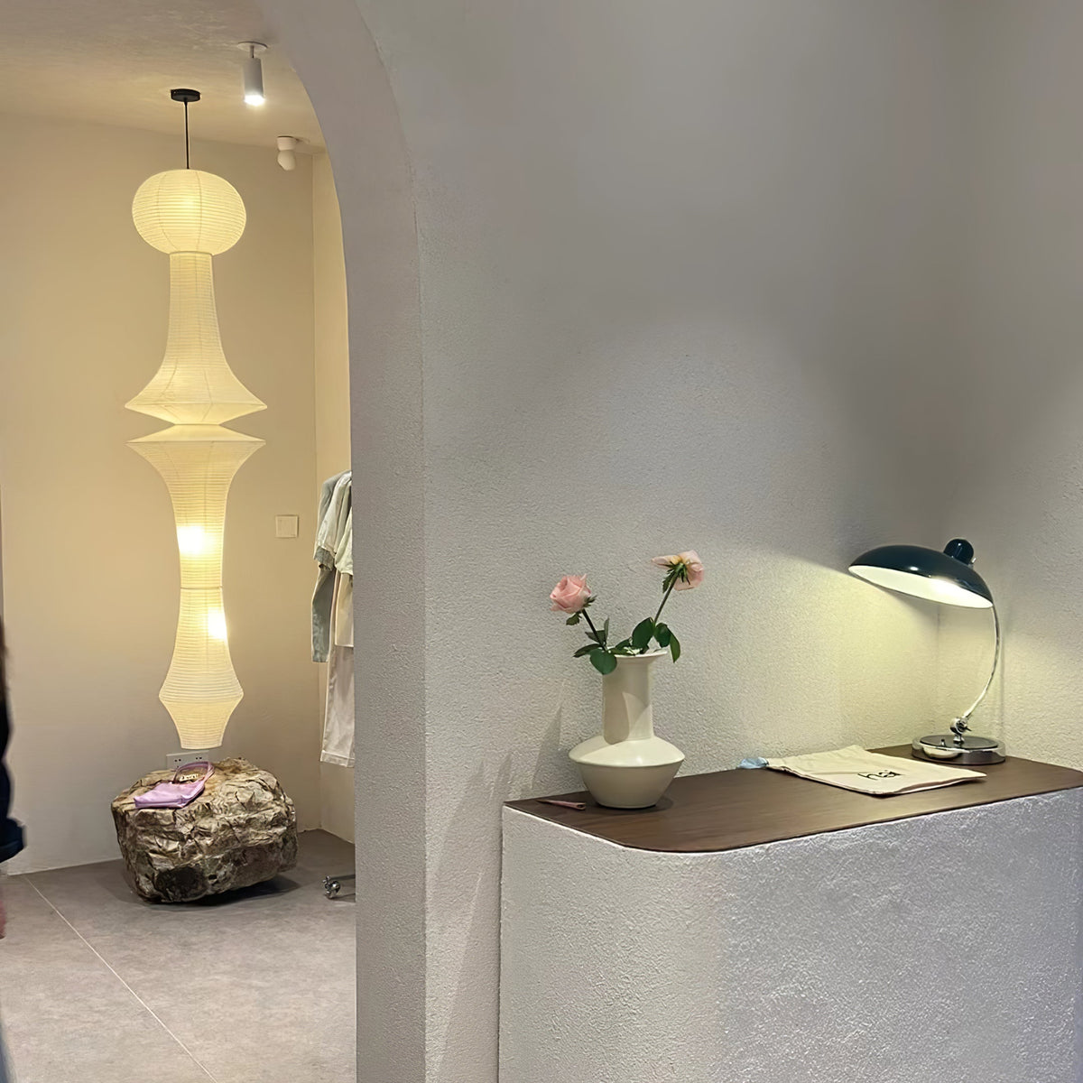 Lunirena Pendelleuchte Washi-Papier E für das Wohnzimmer
