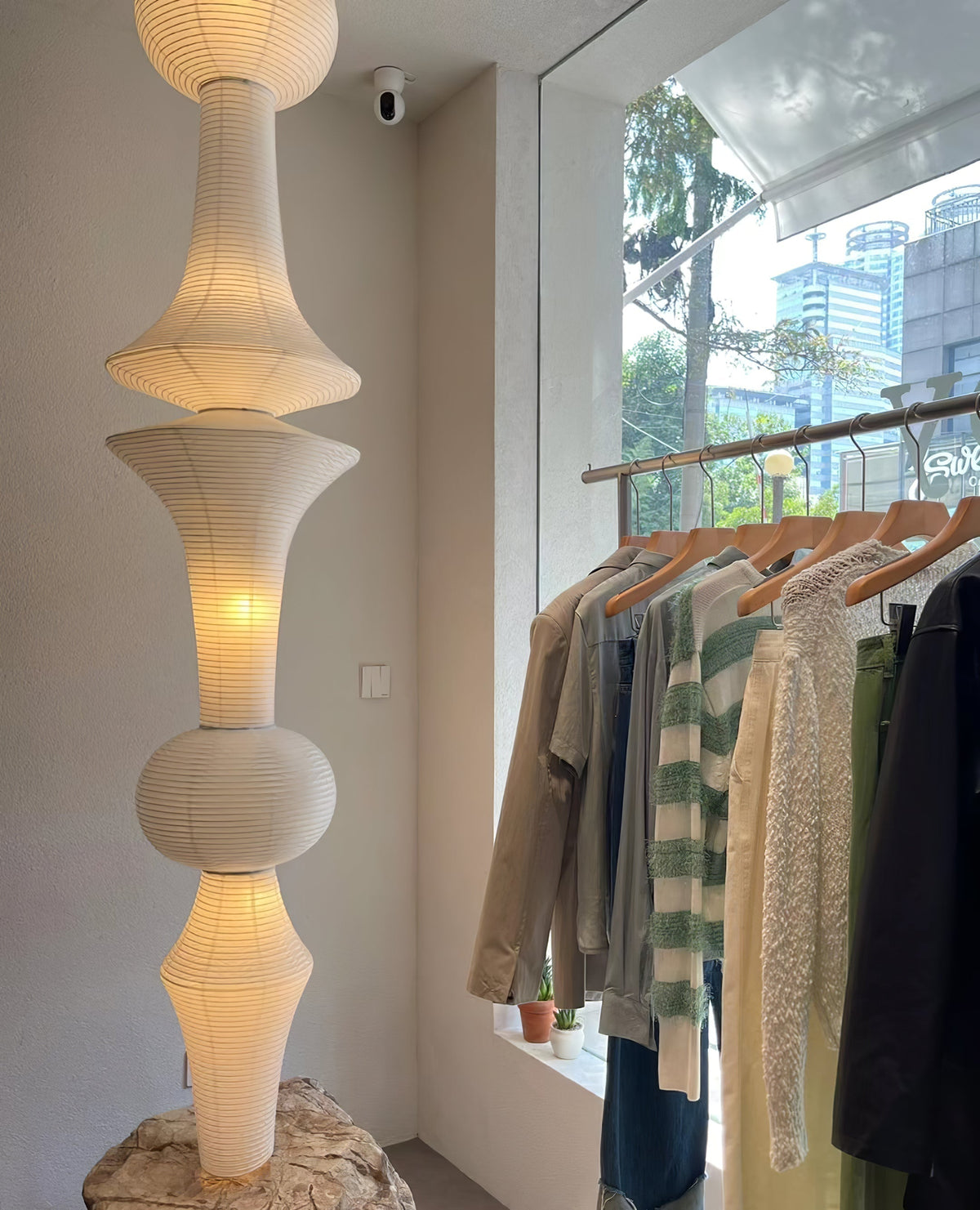 Lunirena Pendelleuchte Washi-Papier E für das Wohnzimmer