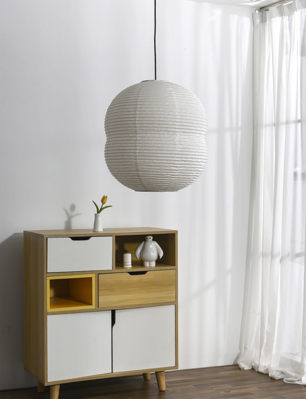 Nivelelle Minimalistische Pendelleuchte aus Reispapier