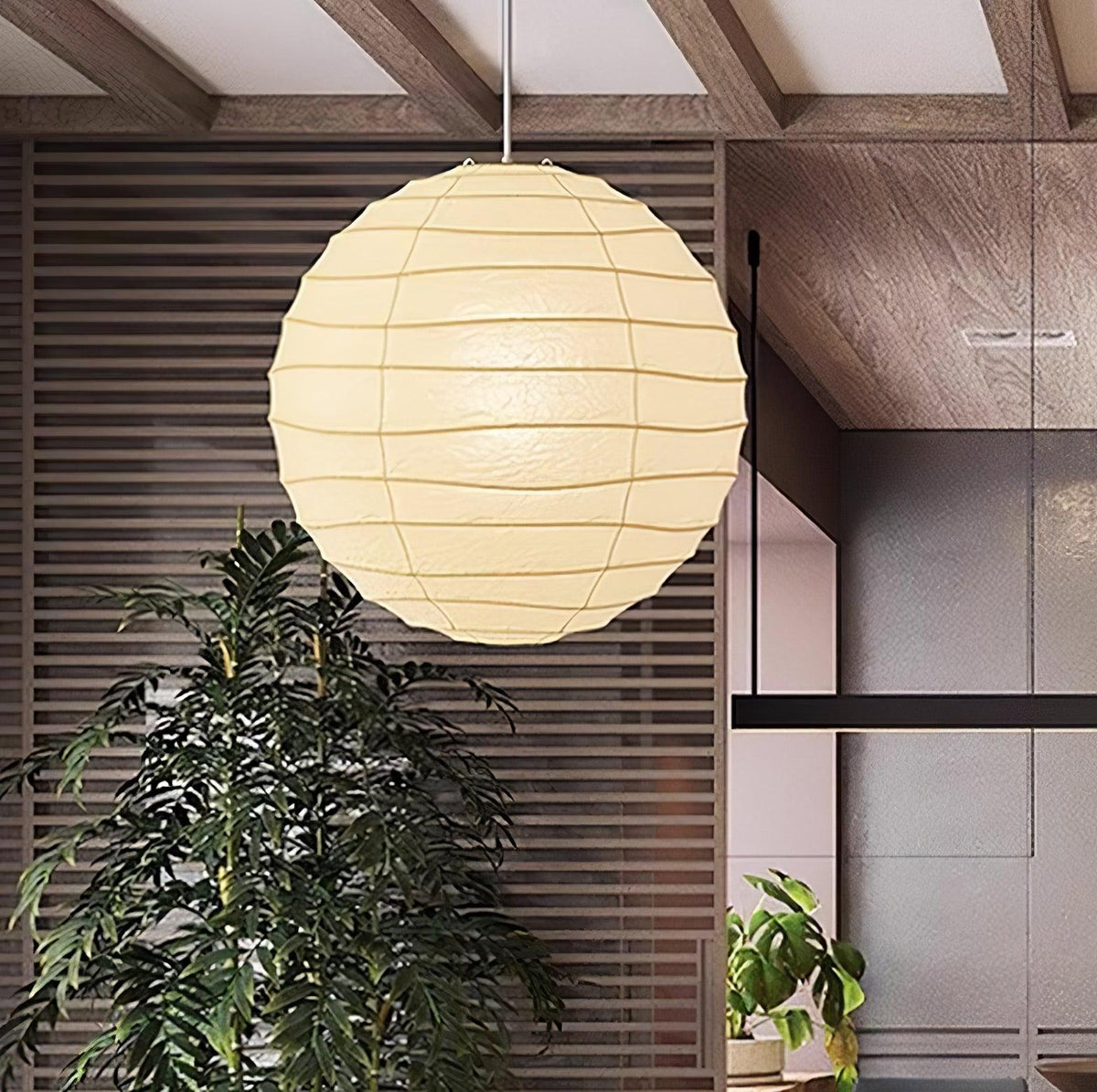 Lunalora Papier-Vintage-Pendelleuchte aus Seidenpapier