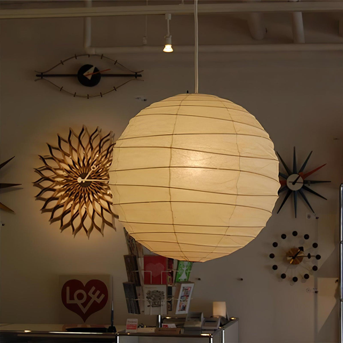 Lunalora Papier-Vintage-Pendelleuchte aus Seidenpapier