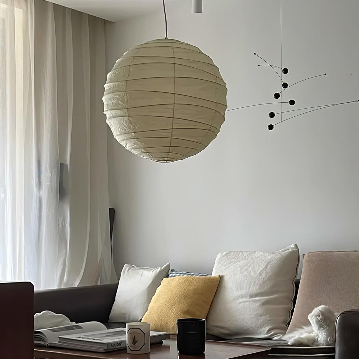 Lunalora Papier-Vintage-Pendelleuchte aus Seidenpapier