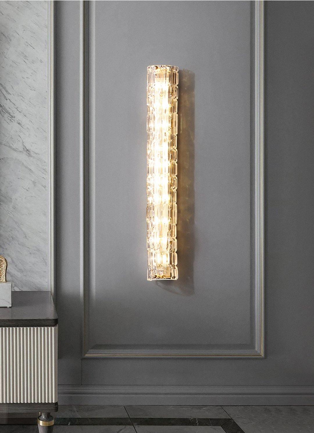 Bexley Messing-Glas Glam-Wandleuchte für Wohnzimmer | Cielum