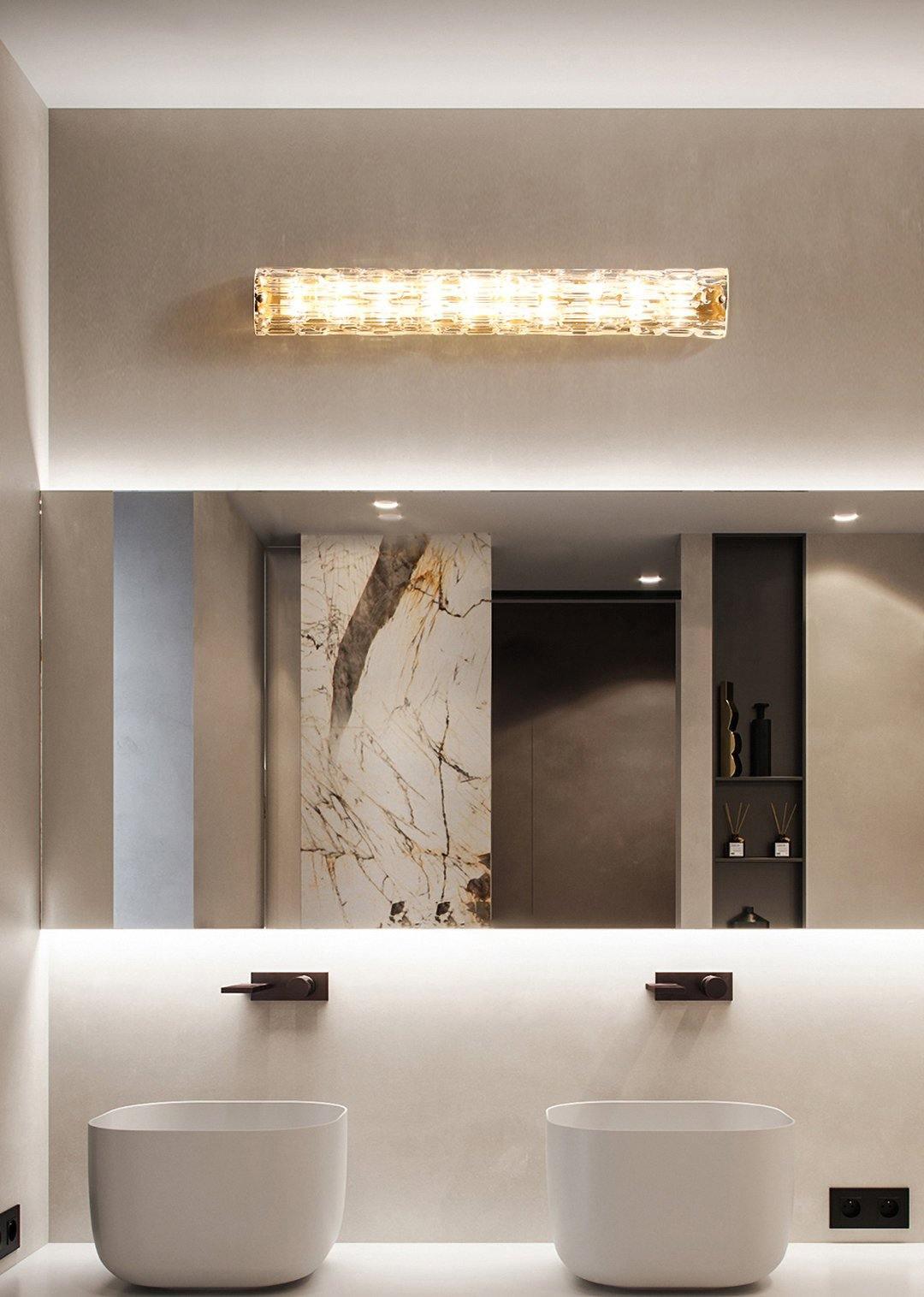 Bexley Messing-Glas Glam-Wandleuchte für Wohnzimmer | Cielum