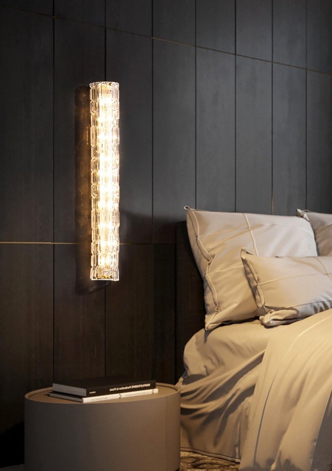 Bexley Messing-Glas Glam-Wandleuchte für Wohnzimmer | Cielum