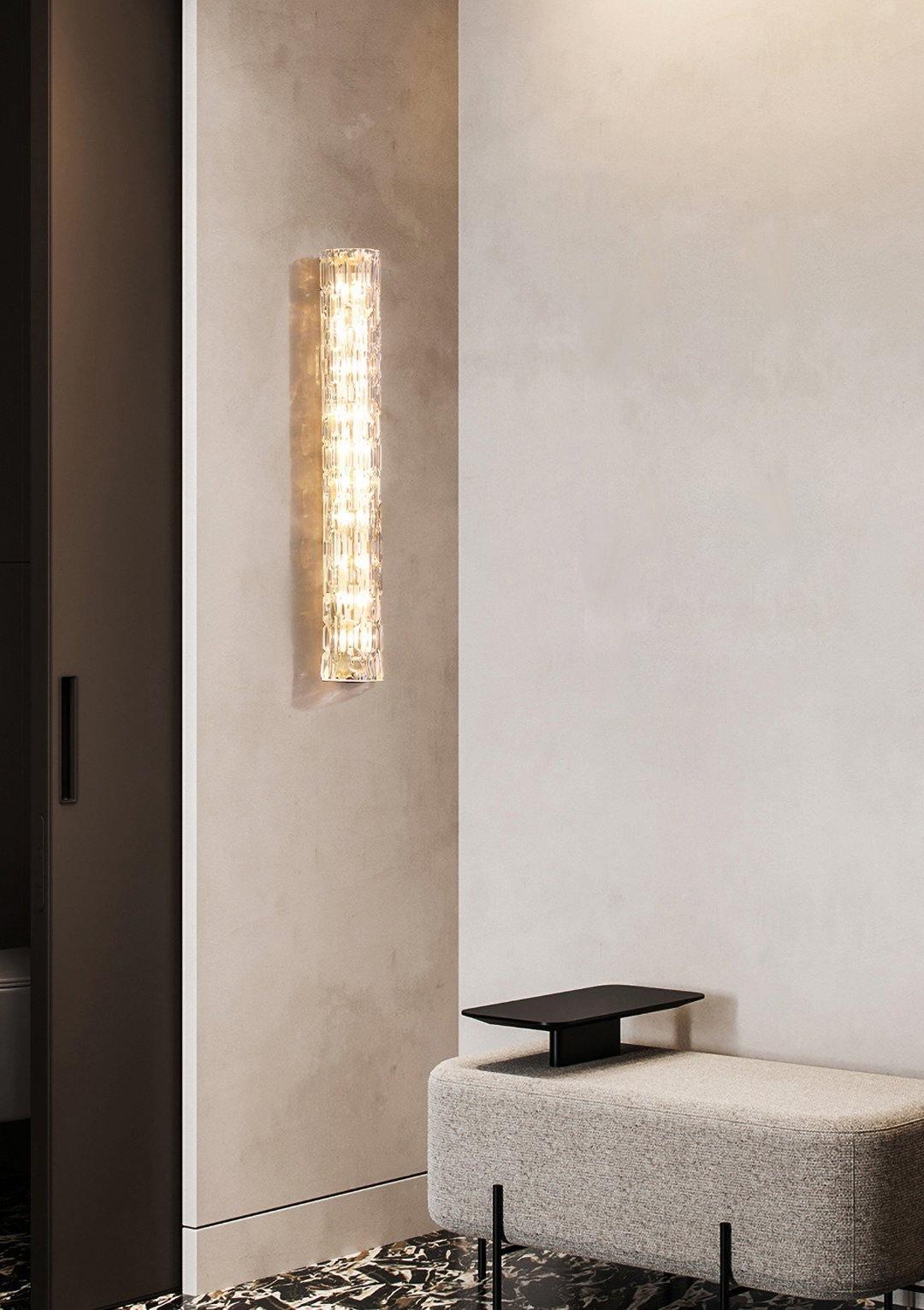 Bexley Messing-Glas Glam-Wandleuchte für Wohnzimmer | Cielum