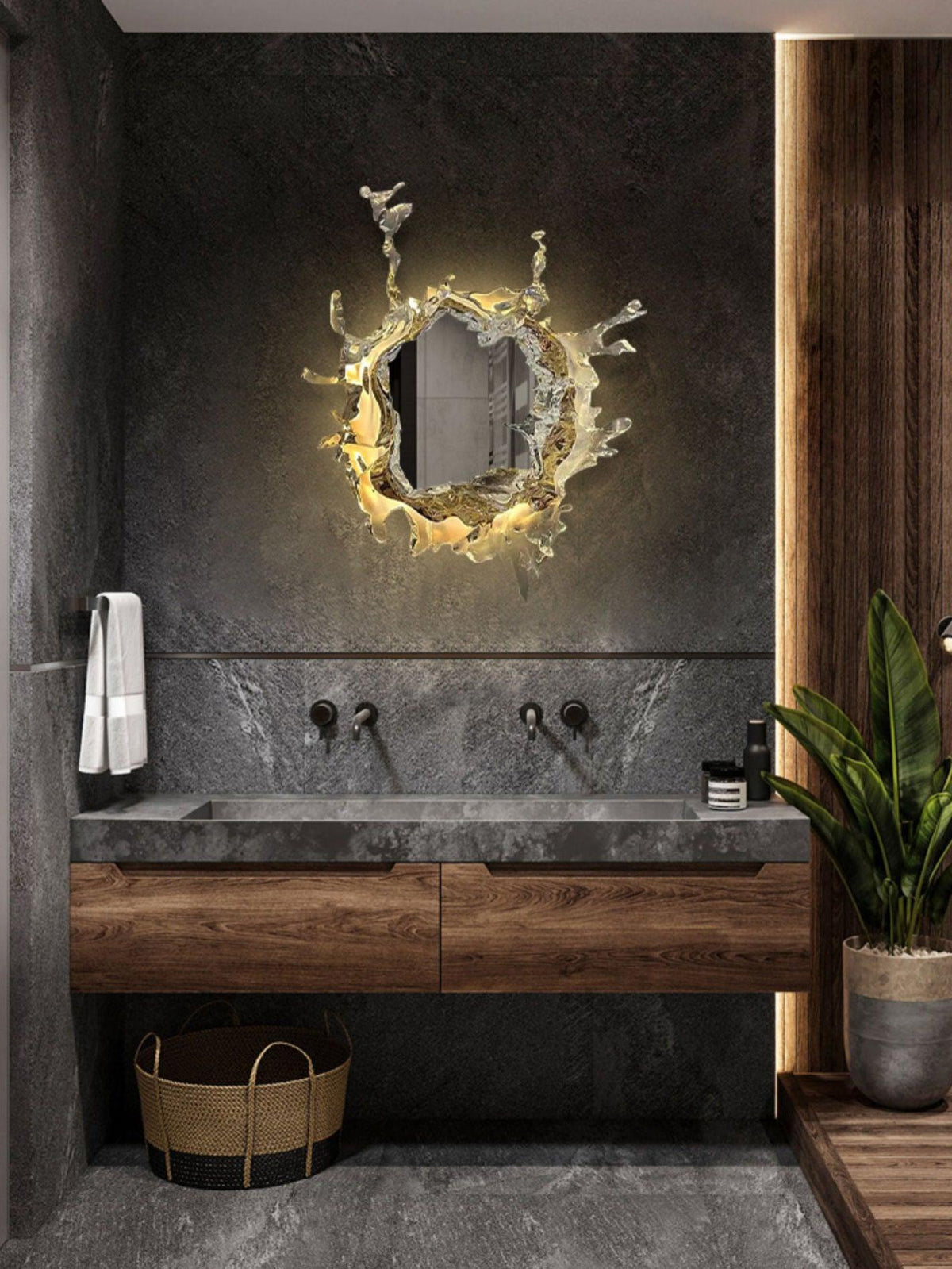 Ithox moderne Wandleuchte mit Spiegel
