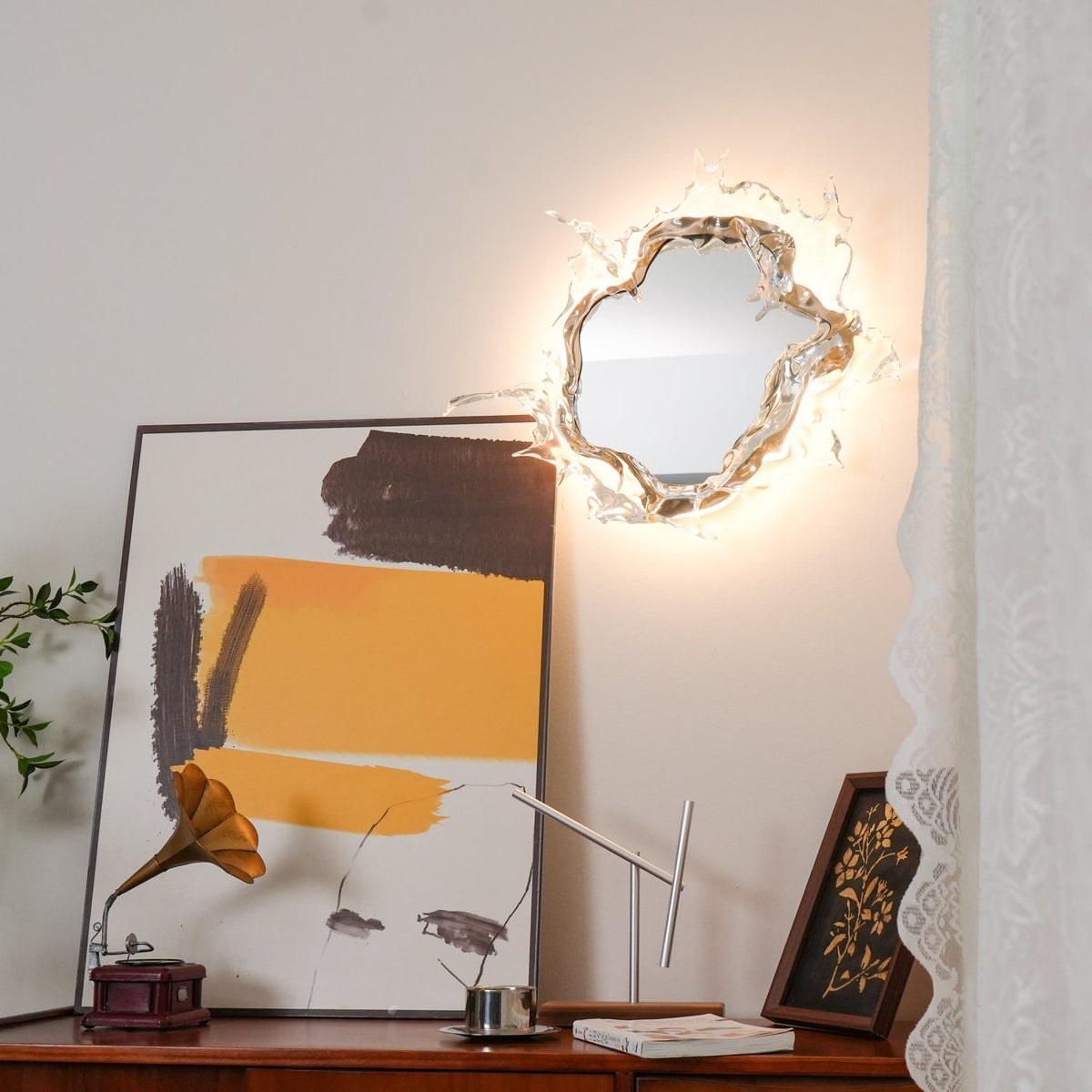 Ithox moderne Wandleuchte mit Spiegel