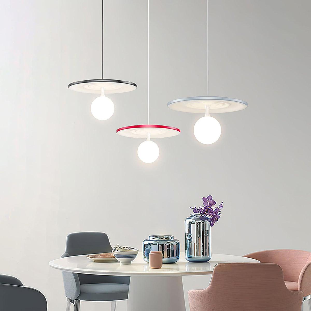 Leila Minimalistische Pendelleuchte Grau