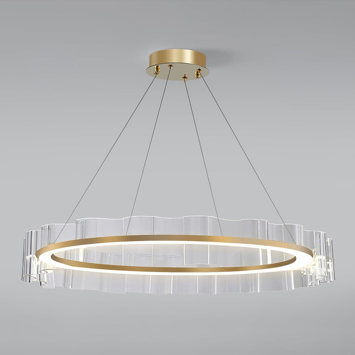 Acoustic Kronleuchter Postmodern Luxus Wasserwelle Glas