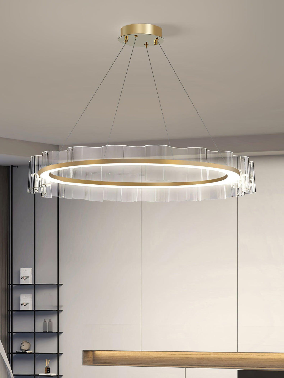 Acoustic Kronleuchter Postmodern Luxus Wasserwelle Glas