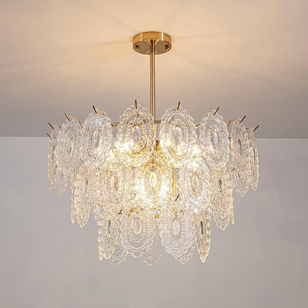 Dallion Kronleuchter Wellenglas Schmiedeeisen Elegant
