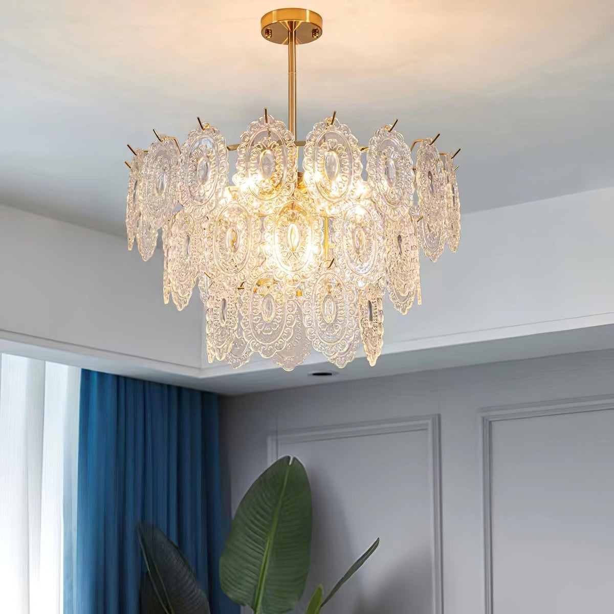 Dallion Kronleuchter Wellenglas Schmiedeeisen Elegant