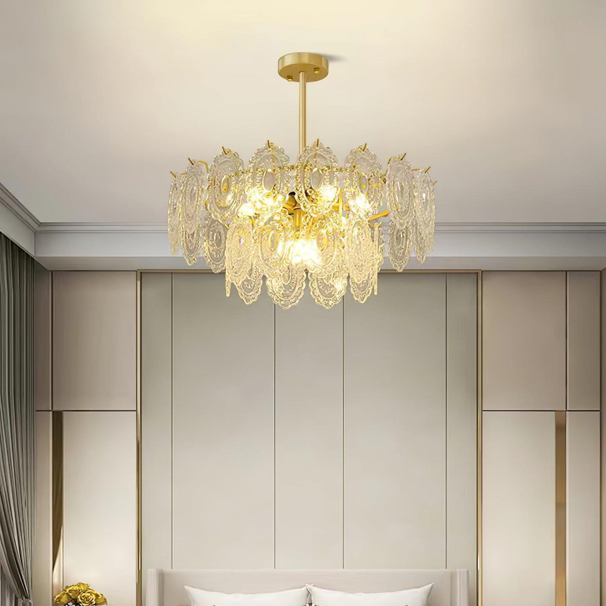 Dallion Kronleuchter Wellenglas Schmiedeeisen Elegant