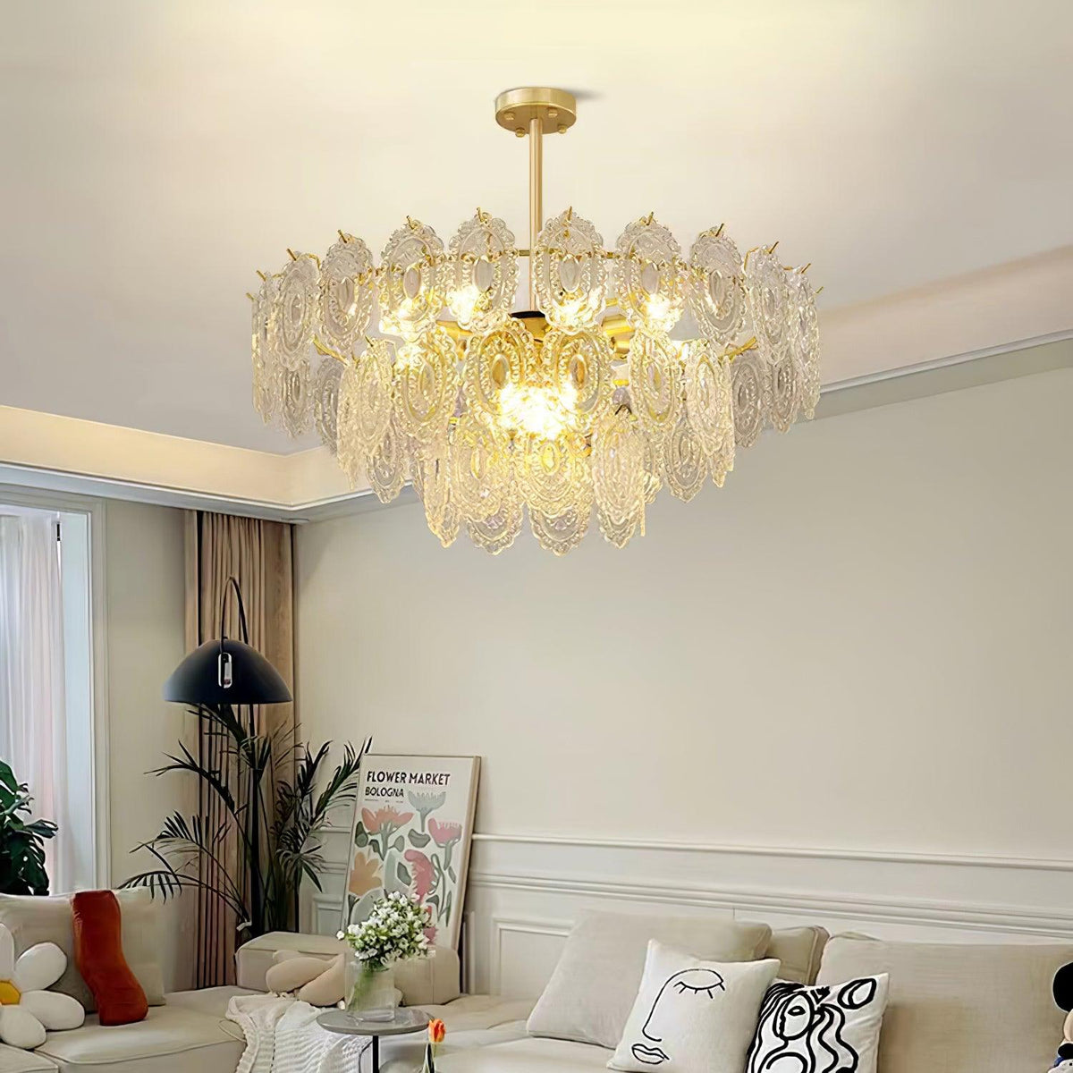 Dallion Kronleuchter Wellenglas Schmiedeeisen Elegant