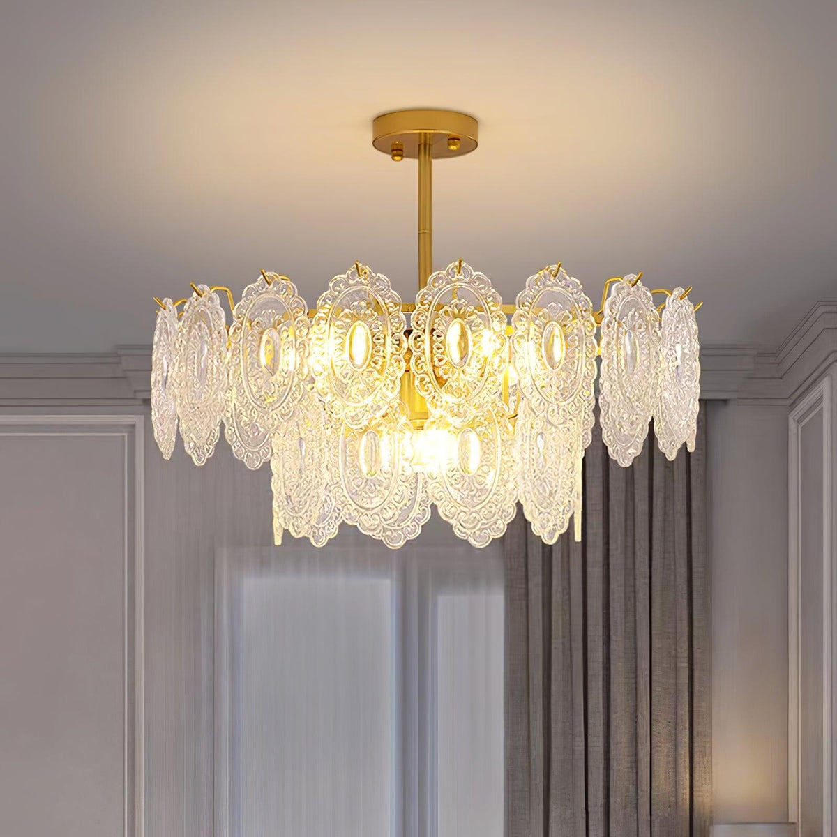 Dallion Kronleuchter Wellenglas Schmiedeeisen Elegant