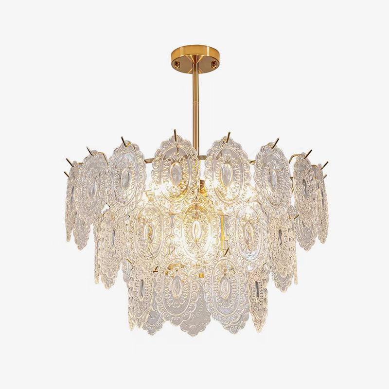Dallion Kronleuchter Wellenglas Schmiedeeisen Elegant